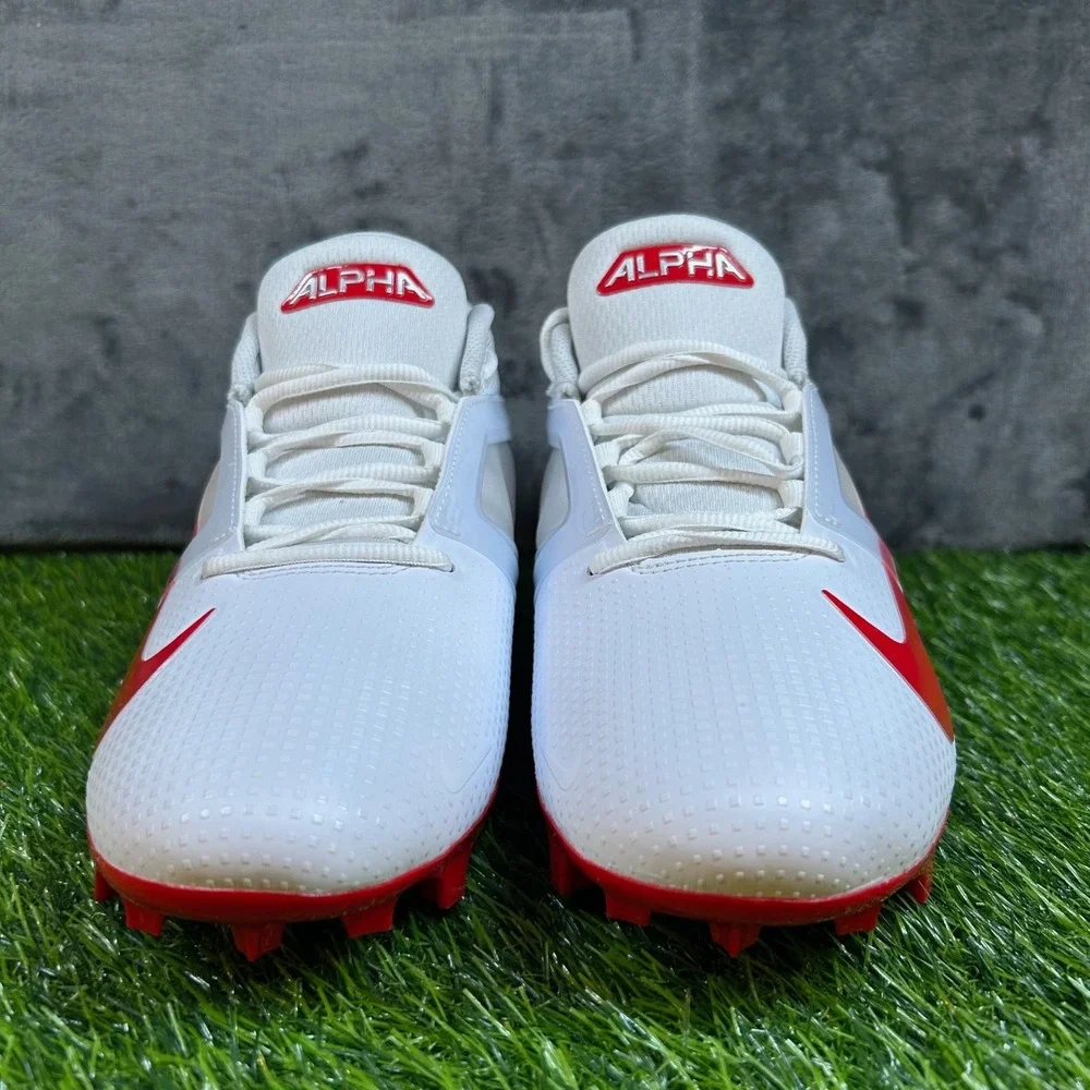 Nike Alpha Menace 4 Pro Football Cleats Mens Size 10 White Red Agility Power